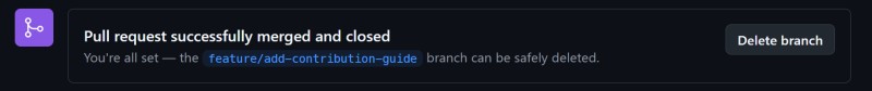 Deleting the branch after the merge