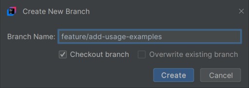 The new branch dialog