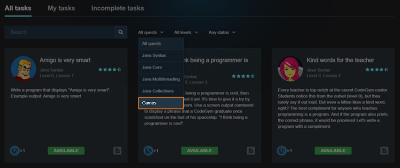 Nouvelle rubrique sur CodeGym — Jeux - 3