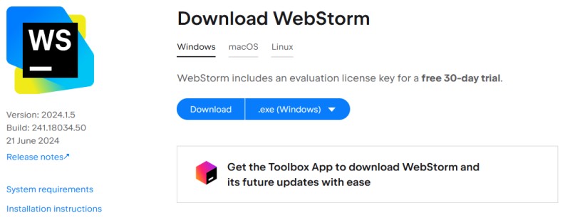 WebStorm-u yükləyirik