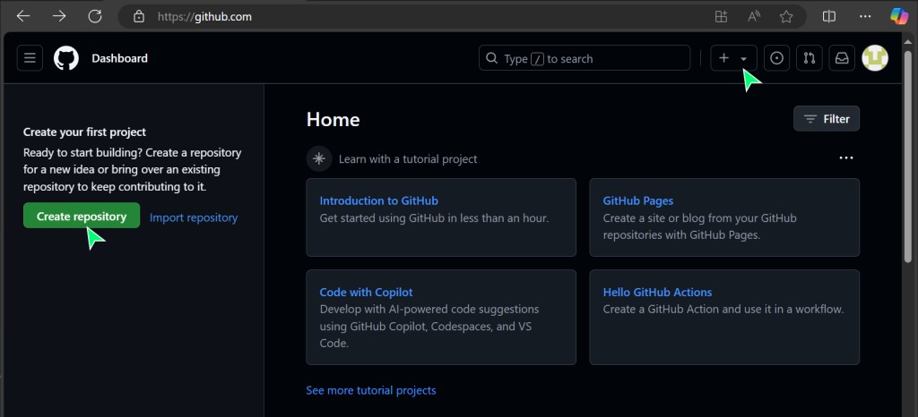 The New repository button