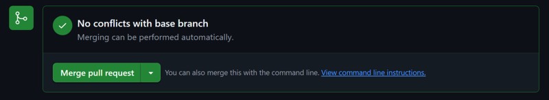 The Merge button on GitHub