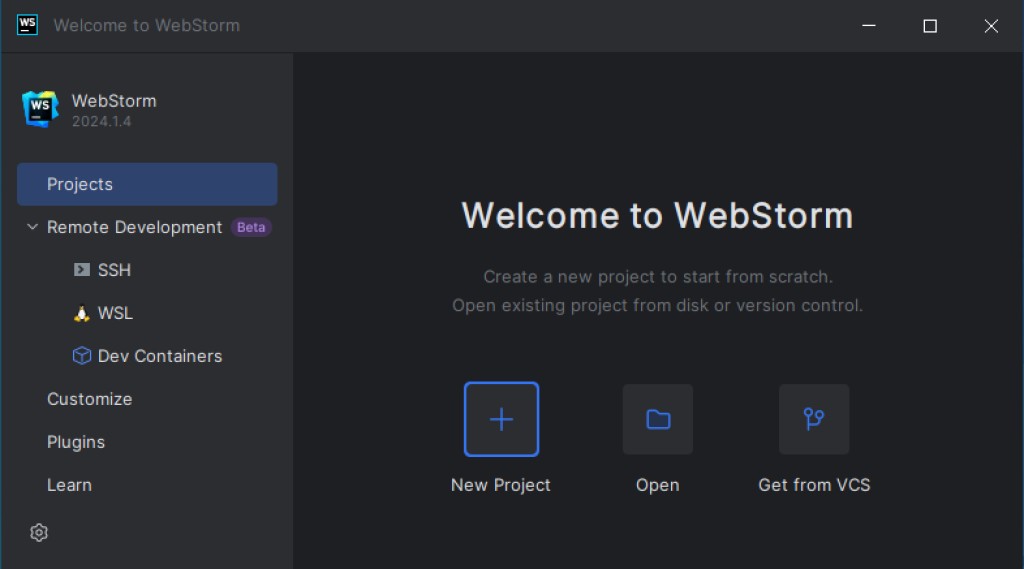 启动 WebStorm