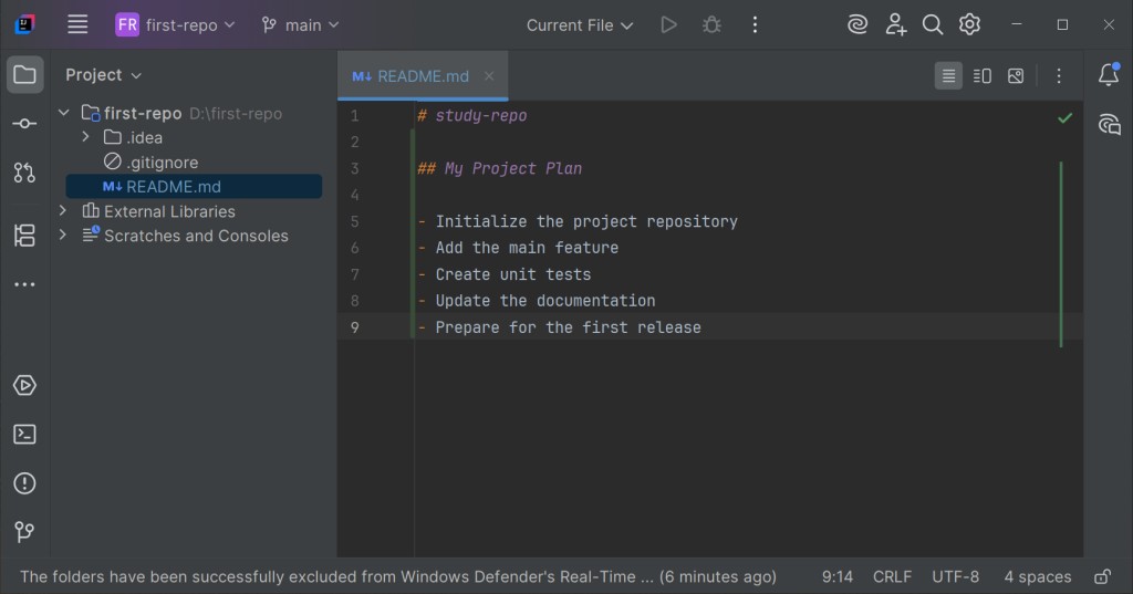 Dəyişdirilmiş faylın vurğulanması