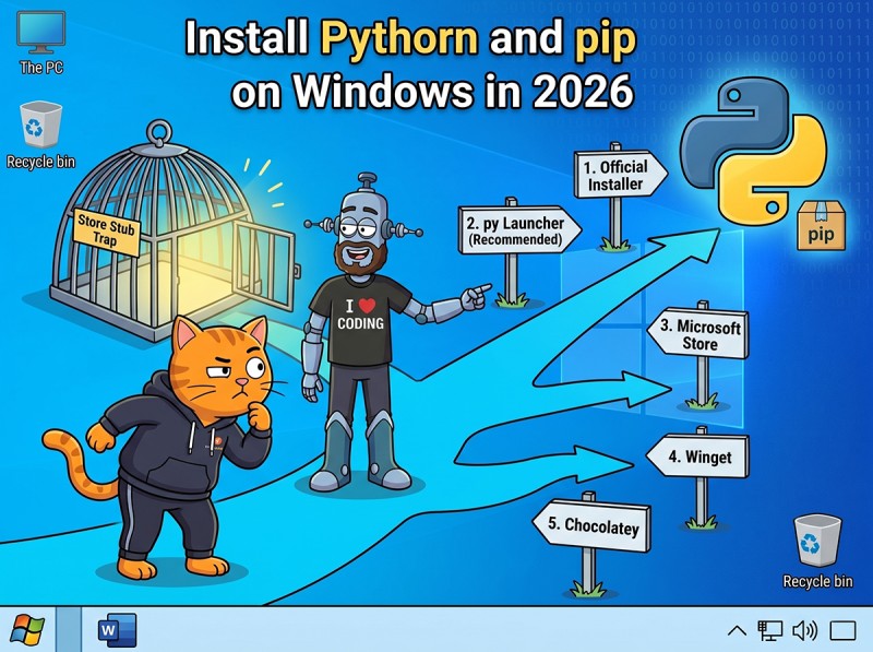 Install Python and pip on Windows in 2026: Five Paths, the py Launcher, and the Store Stub Trap - 1